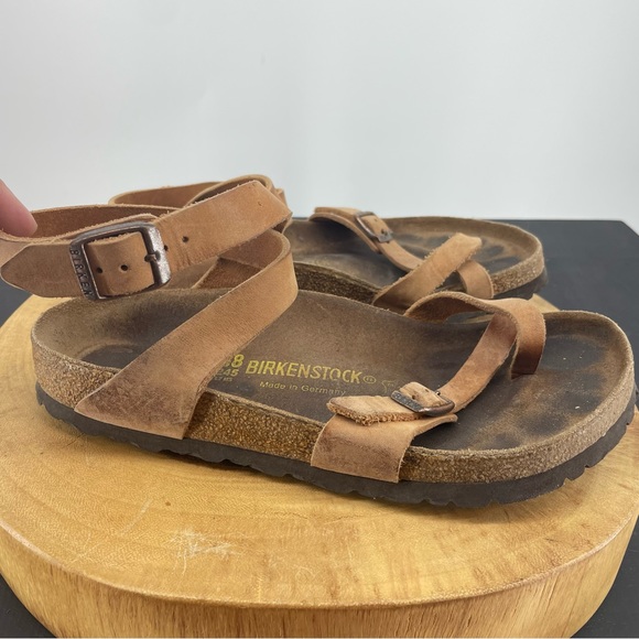 Birkenstock Shoes Birkenstock Yara Ankle Strap Toe Thong Tan Brown